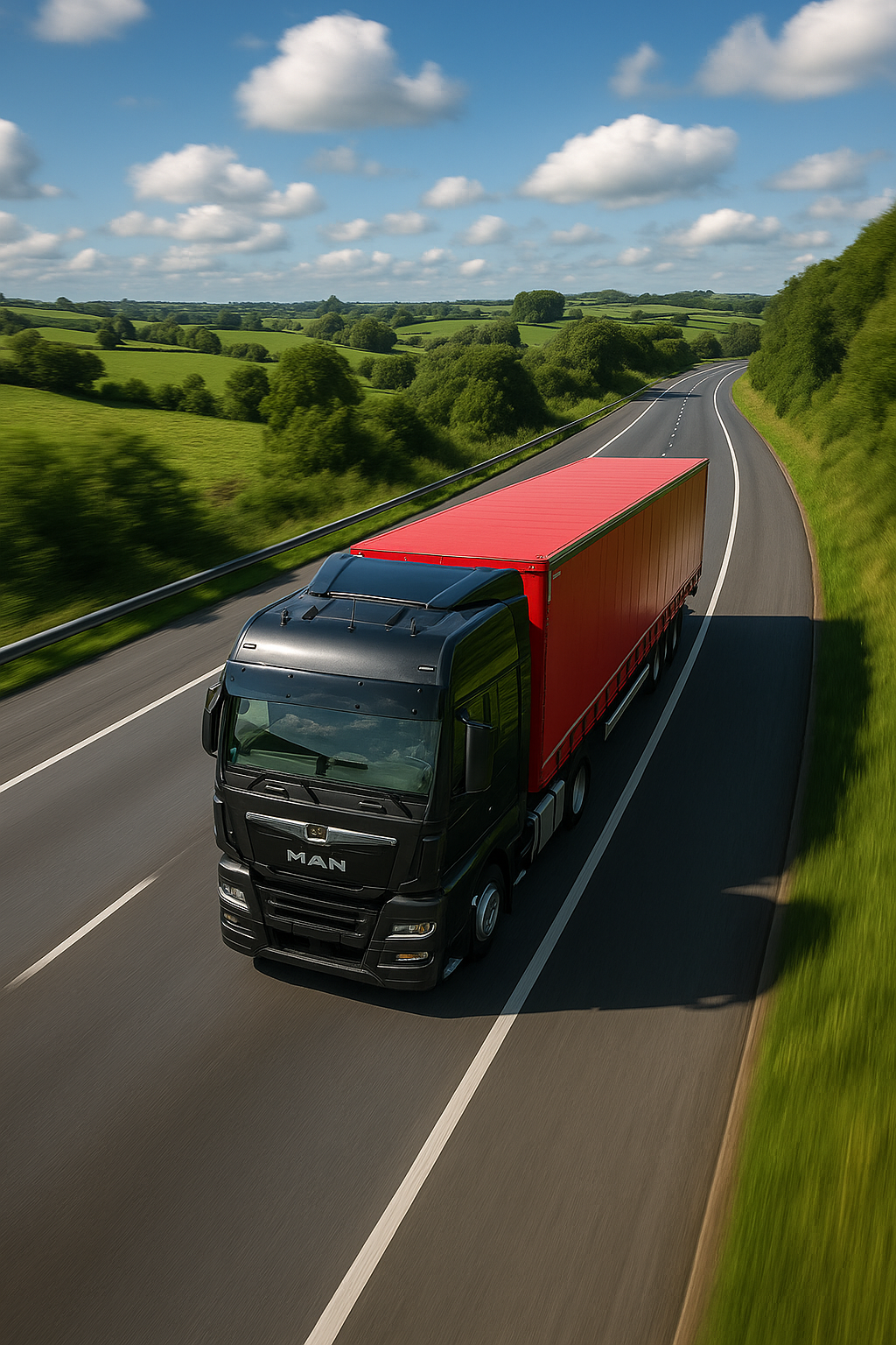 Black truck on Irish motorway